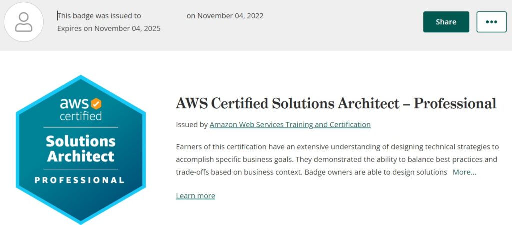 AWS-SAPの認定バッジ